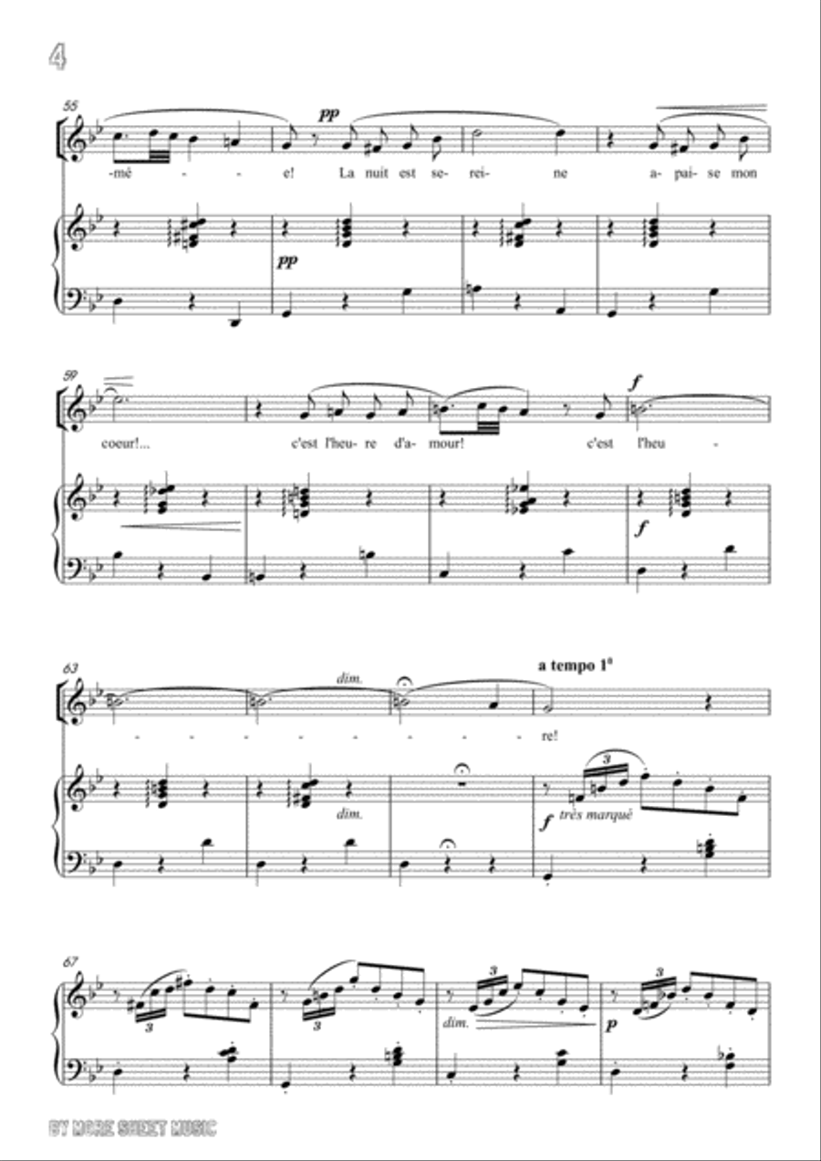 Massenet-Nuit d'Espagne in g minor,for Voice and Piano Voice Solo scores gallery preview page 6