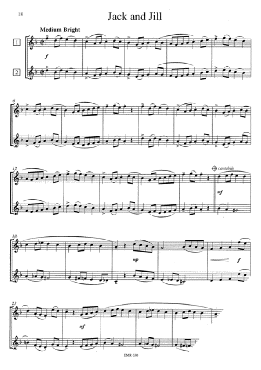 8 Happy Pieces Trumpet Duet scores gallery preview page 10