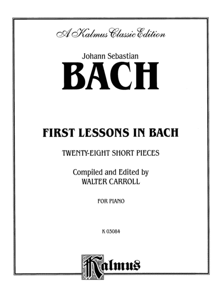 First Lessons In Bach - Easy Piano
