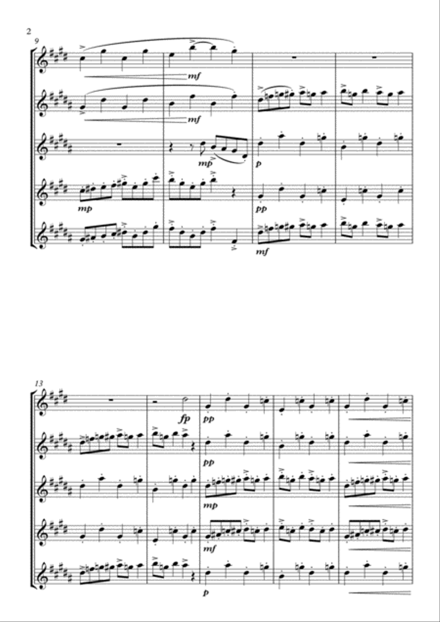 In The Hall Of The Mountain King Saxophone Quintet scores gallery preview page 2