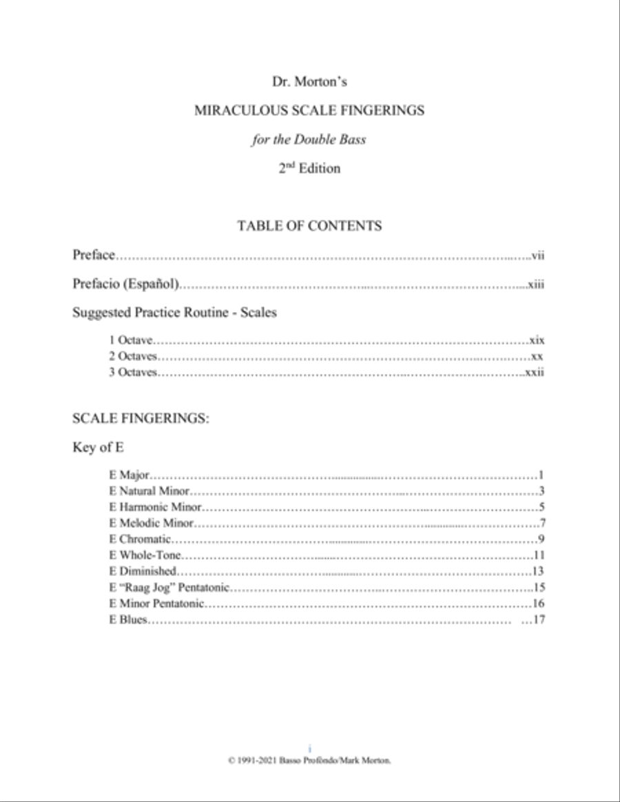 Dr. Morton's Miraculous Scale Fingerings for the Double Bass, 3rd Edition Double Bass scores gallery preview page 3