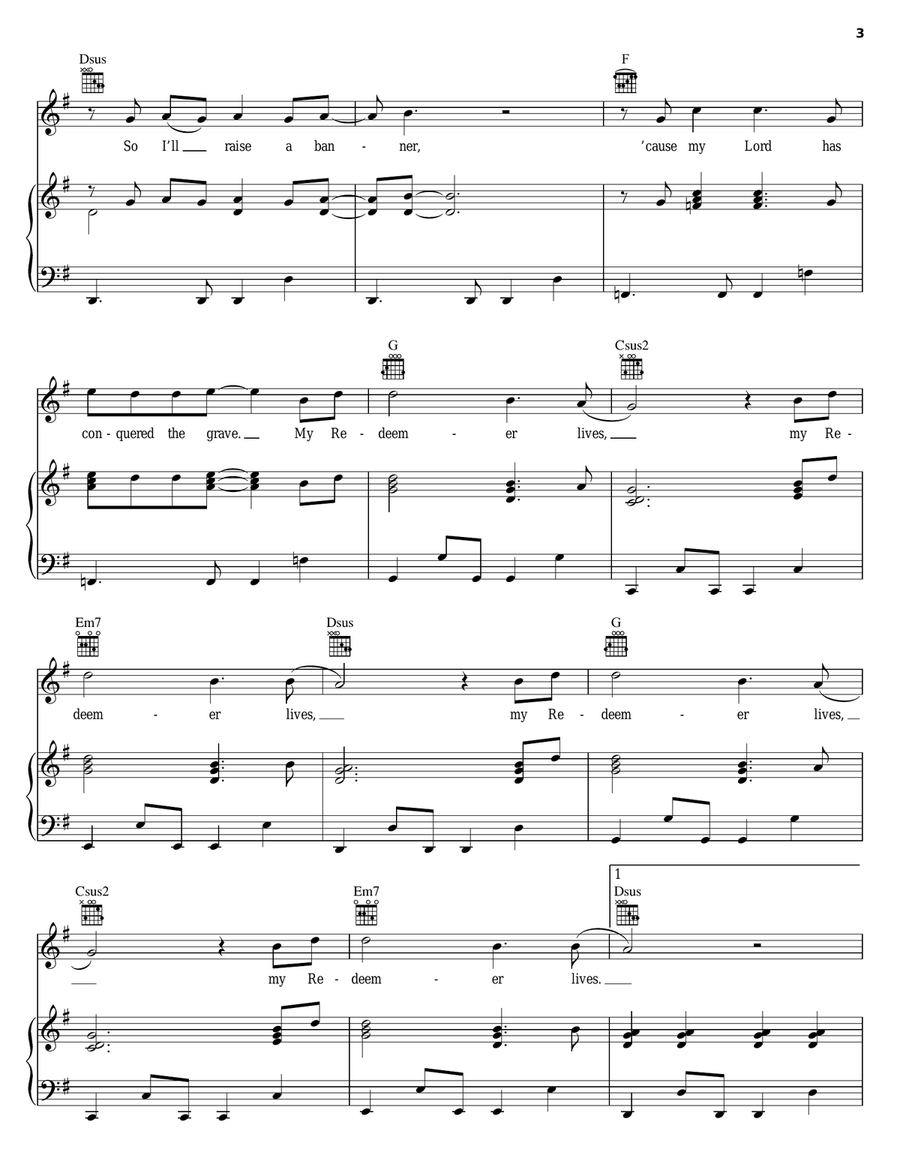 My Redeemer Lives Piano, Vocal, Guitar scores gallery preview page 3