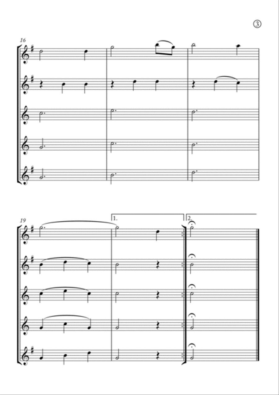 Amazing Grace Saxophone Quintet scores gallery preview page 3
