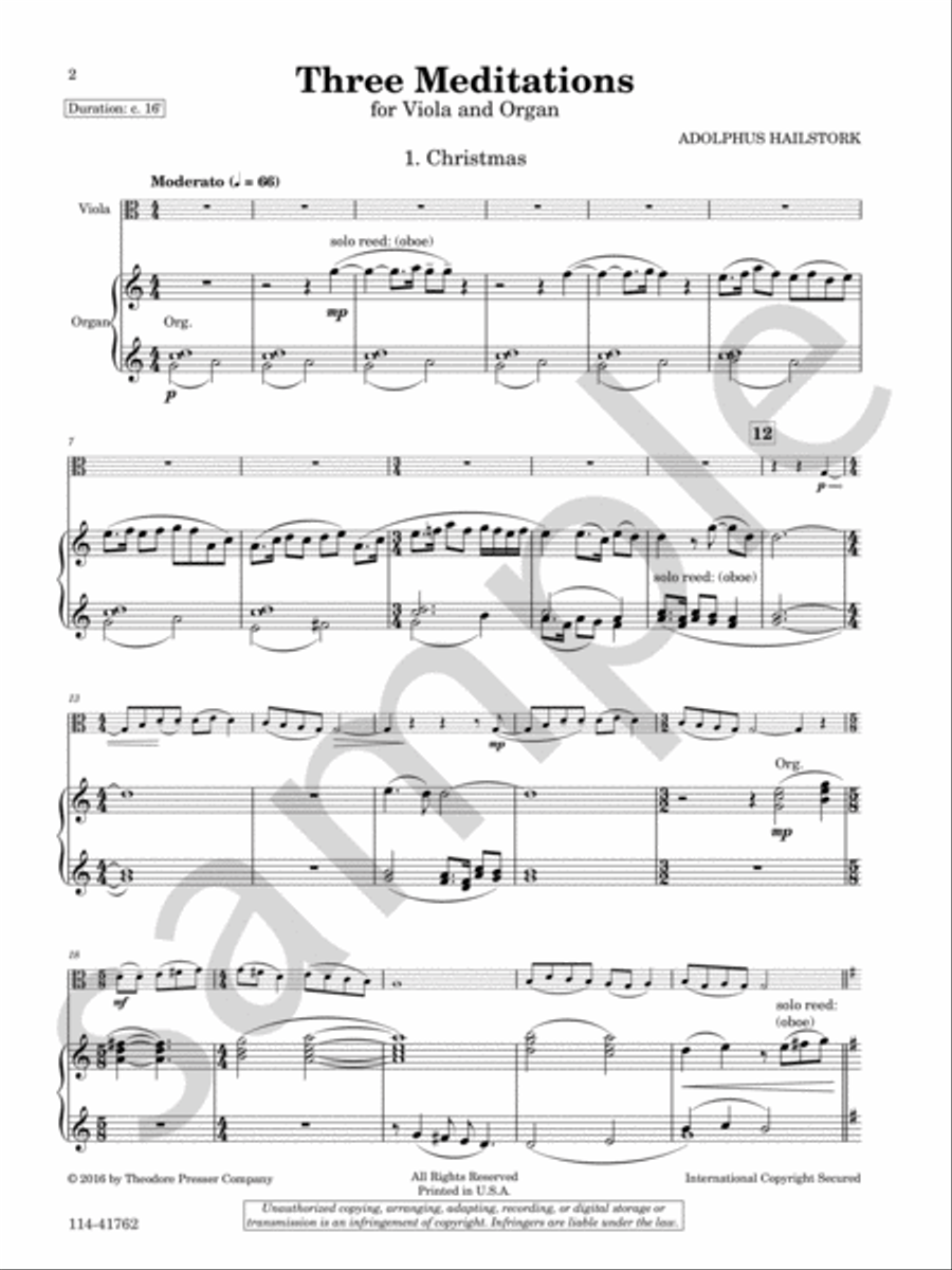 Three Meditations Chamber Music scores gallery preview page 3