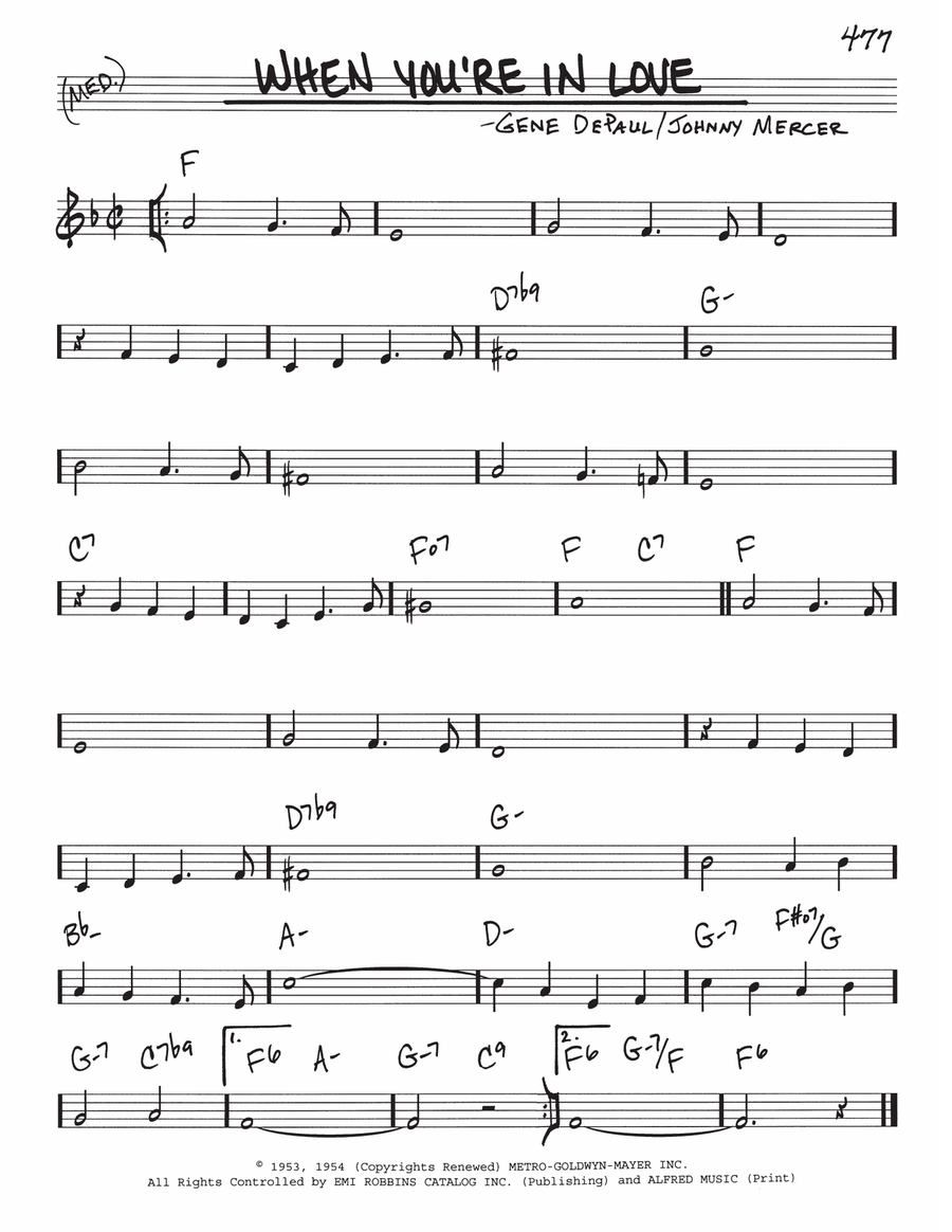 When You're In Love When You're In Love Piano scores gallery preview page 1