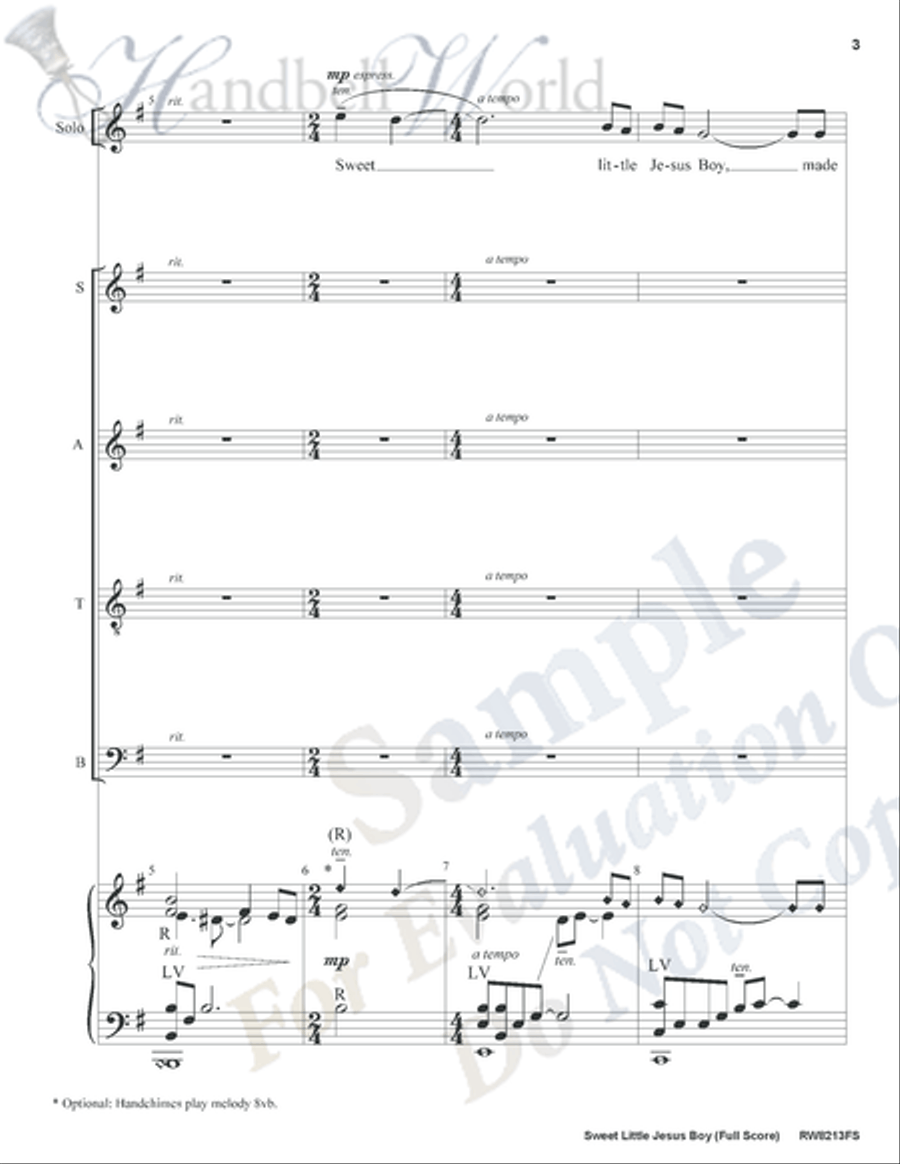 Sweet Little Jesus Boy Sweet Little Jesus Boy 5-Octaves scores gallery preview page 6