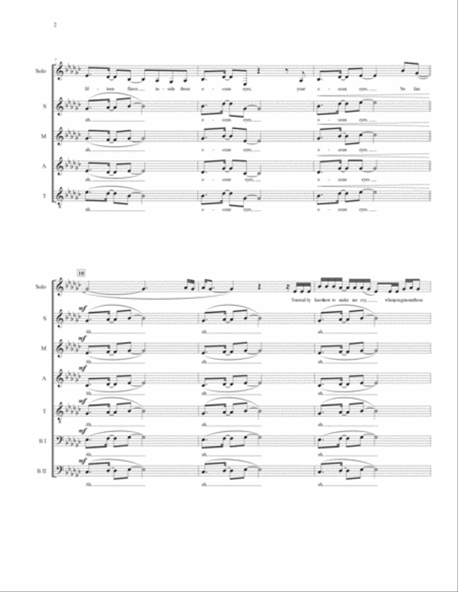 Ocean Eyes 4-Part scores gallery preview page 3