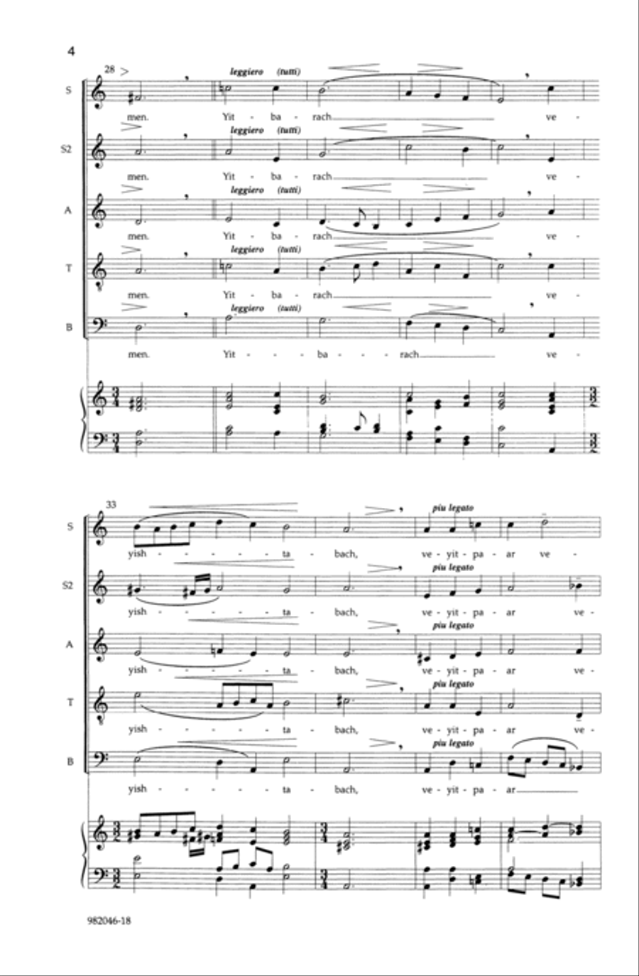 Kaddish SSATB scores gallery preview page 4