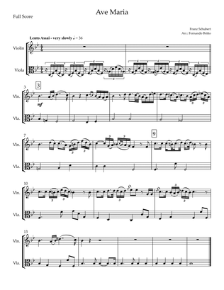 Ave Maria (Franz Schubert) for Violin & Viola Duo