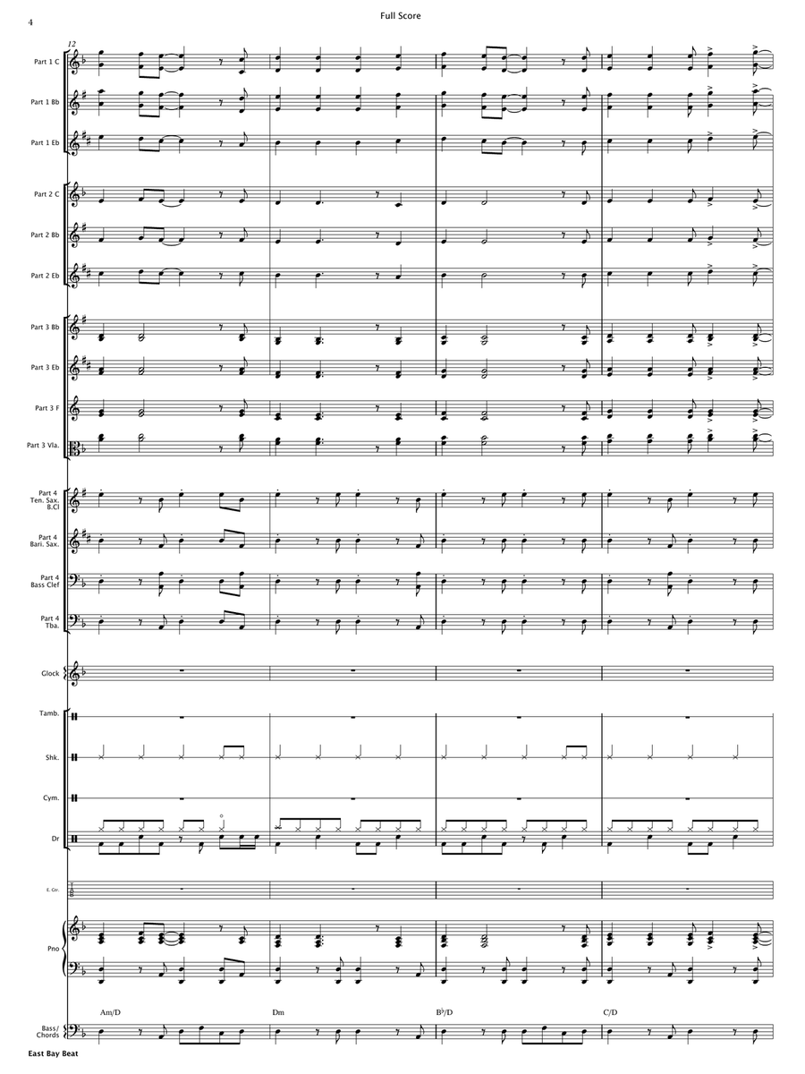East Bay Beat (Flexible Instrumentation) Concert Band scores gallery preview page 6