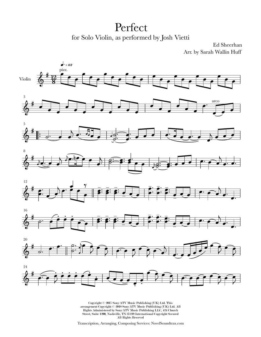 Perfect Perfect Violin Solo scores gallery preview page 1