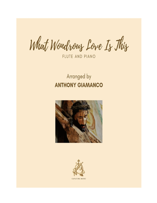 Book cover for WHAT WONDROUS LOVE IS THIS - flute and piano