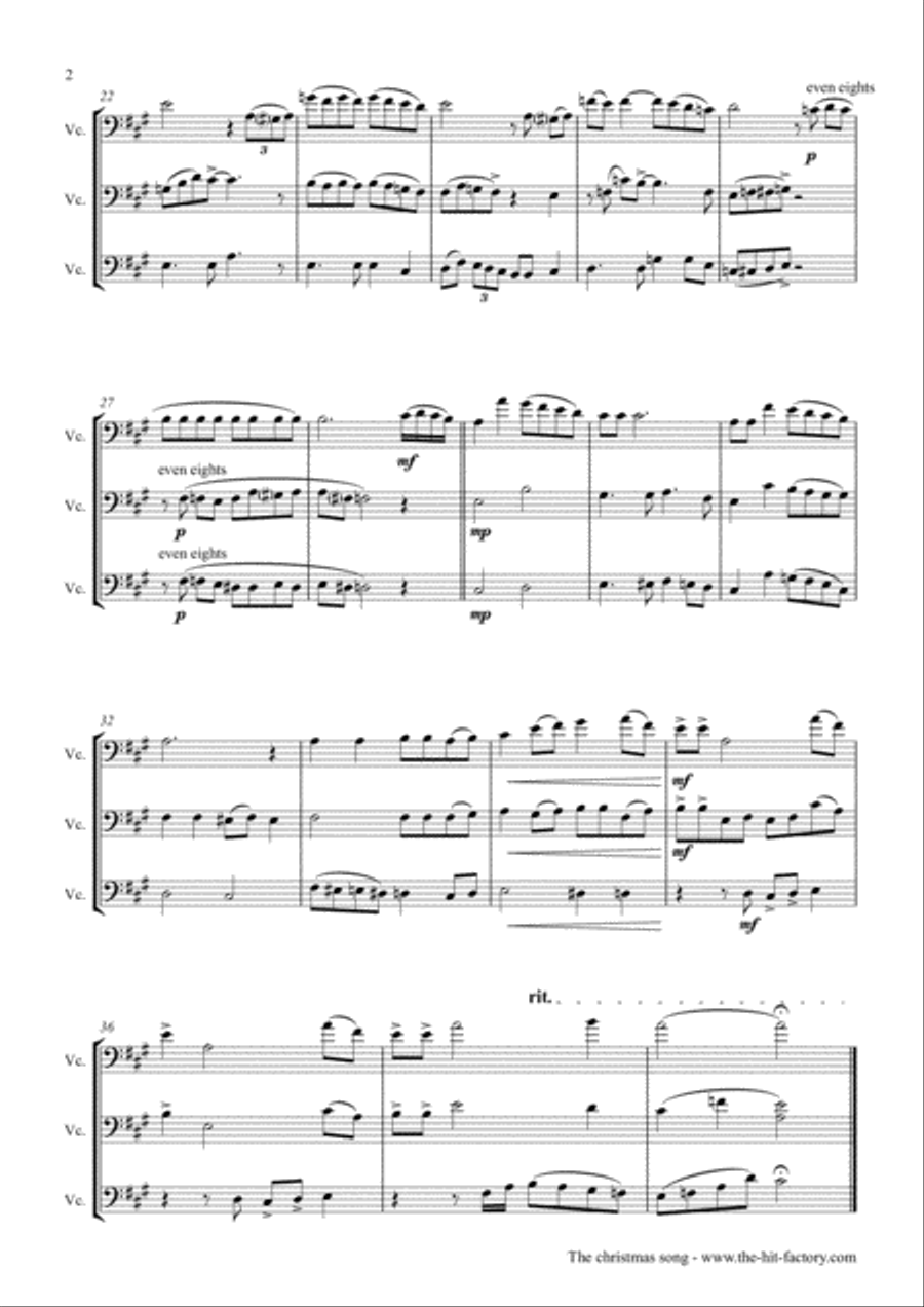 The Christmas Song (Chestnuts Roasting On An Open Fire) String Trio scores gallery preview page 2