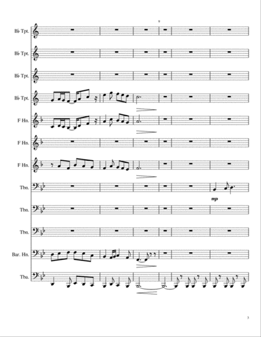 A Song Without Words (For Brass Ensembles) Brass Ensemble scores gallery preview page 3