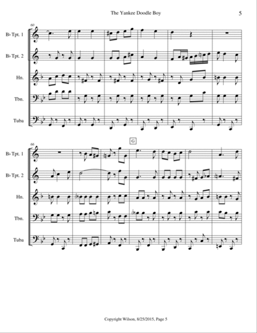 Yankee Doodle Boy Brass Quintet scores gallery preview page 6