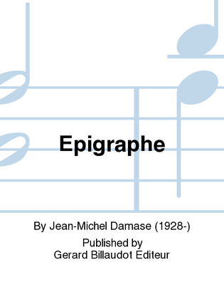Book cover for Epigraphe