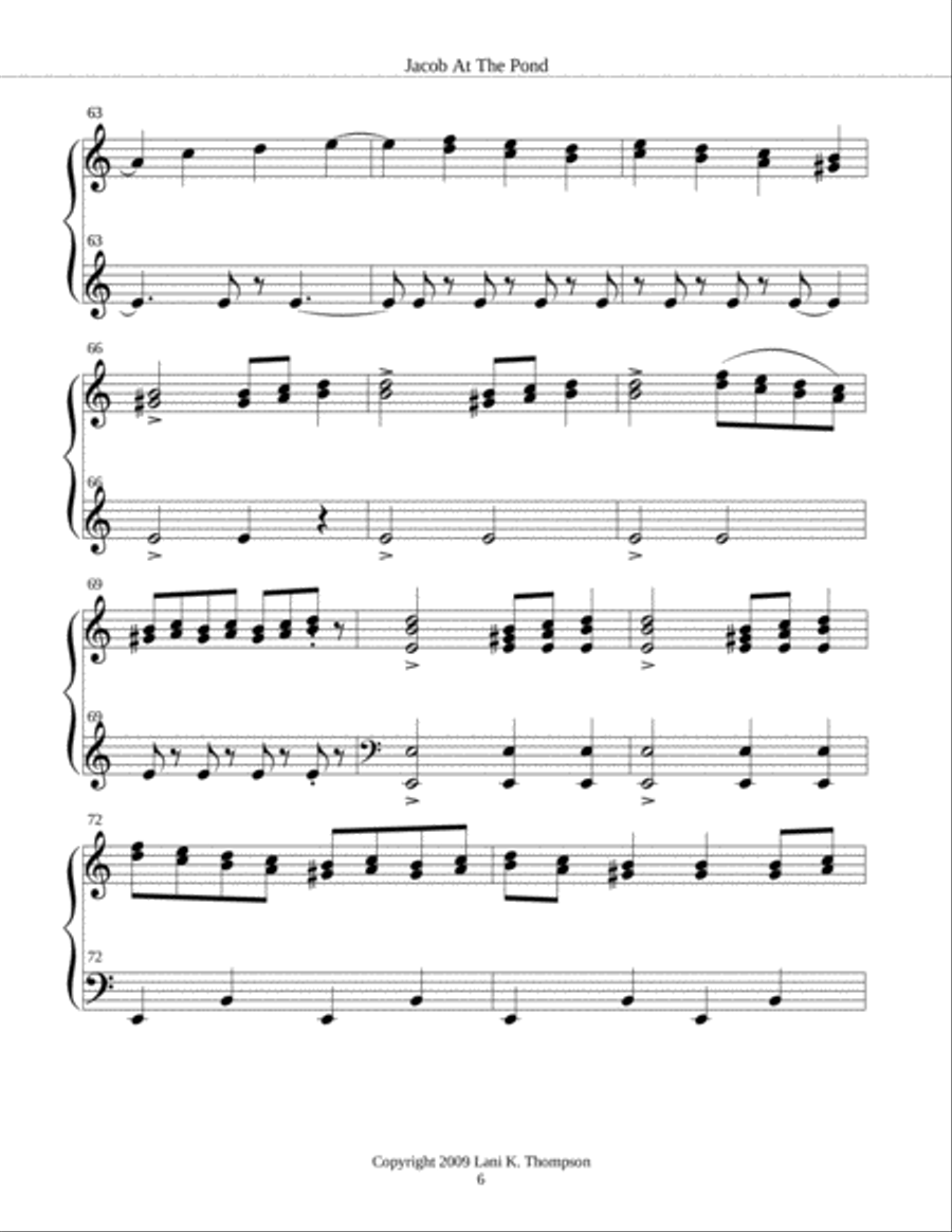 Jacob at the Pond Piano Solo scores gallery preview page 6