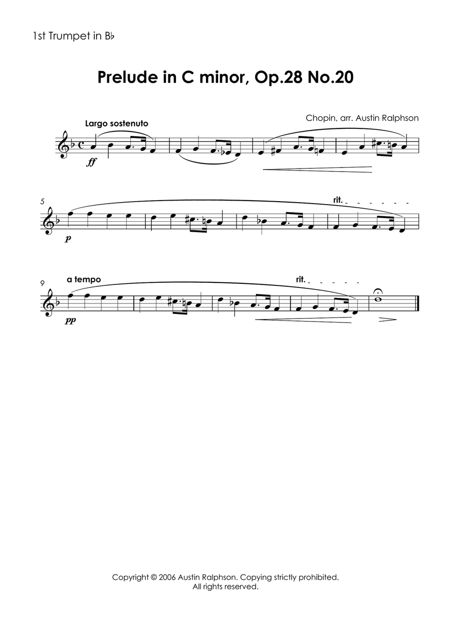 Prelude in C minor, Op.28 No.20 - brass quintet Brass Quintet scores gallery preview page 3