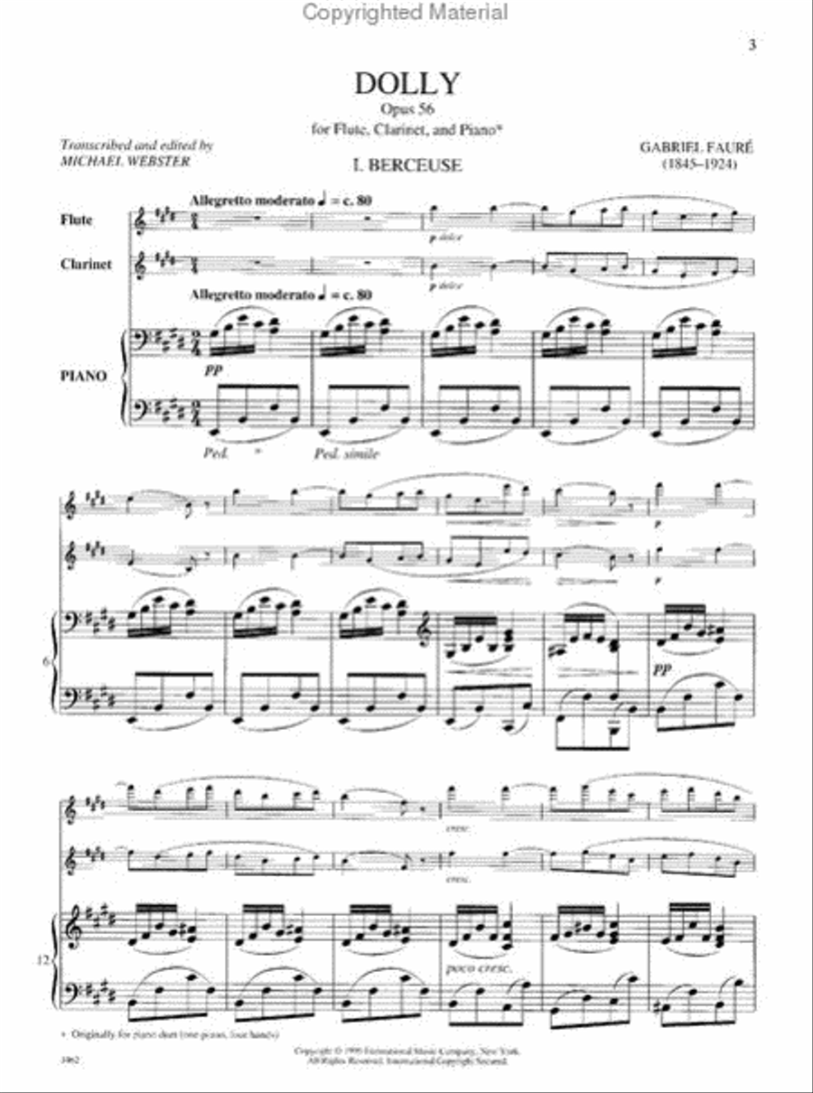 Dolly, Opus 56 For Flute, Clarinet & Piano Clarinet scores gallery preview page 2
