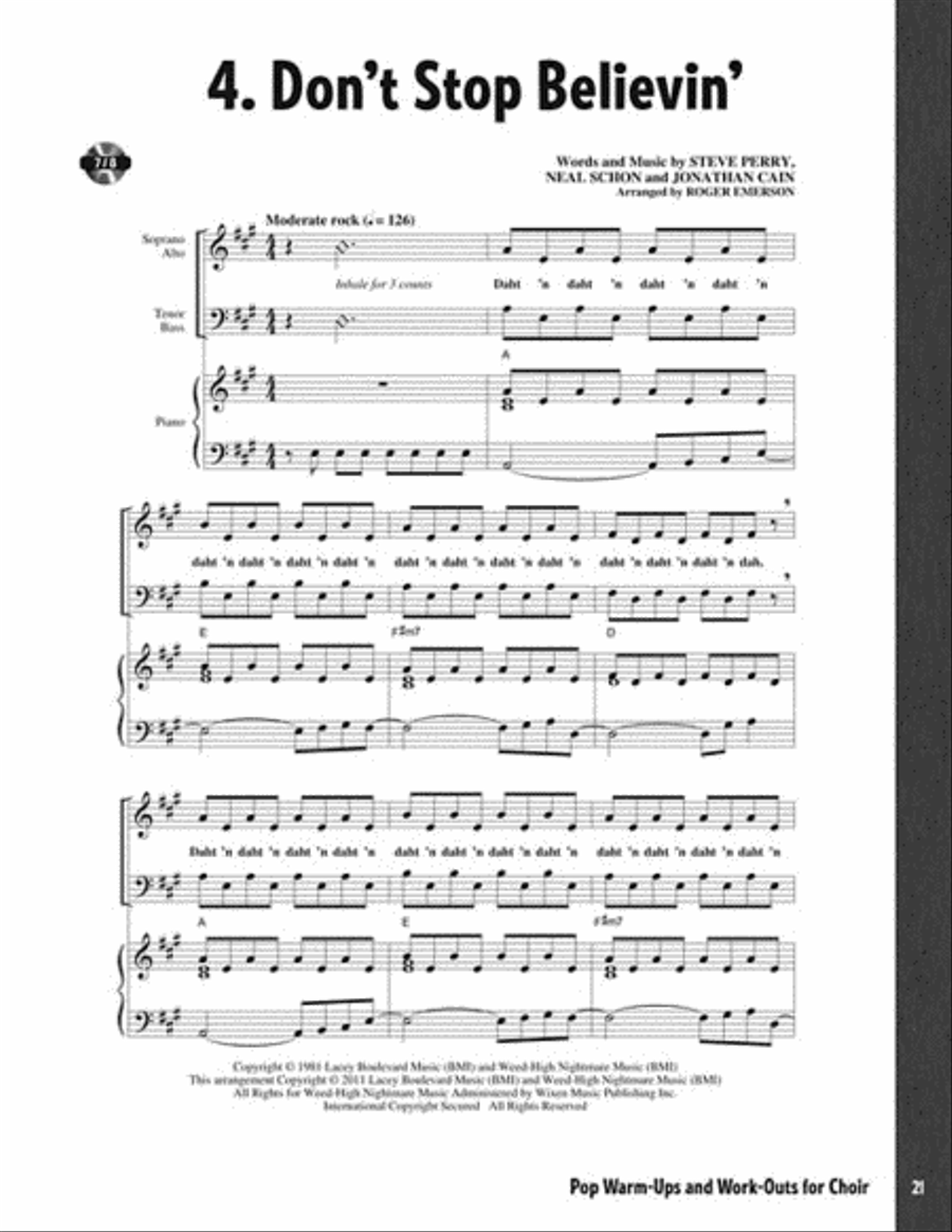 Pop Warm-ups & Work-outs for Choir Choir scores gallery preview page 5