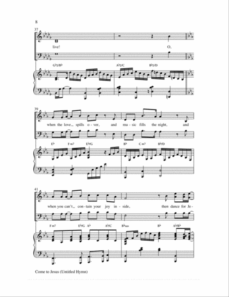 Come to Jesus (Untitled Hymn) 3-Part scores gallery preview page 9