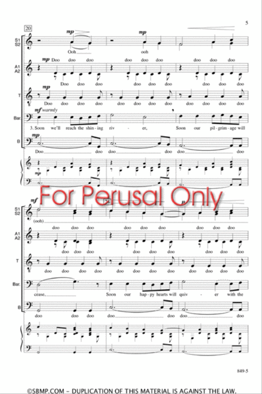 Shall We Gather at the River - SSATBB Octavo A Cappella scores gallery preview page 5
