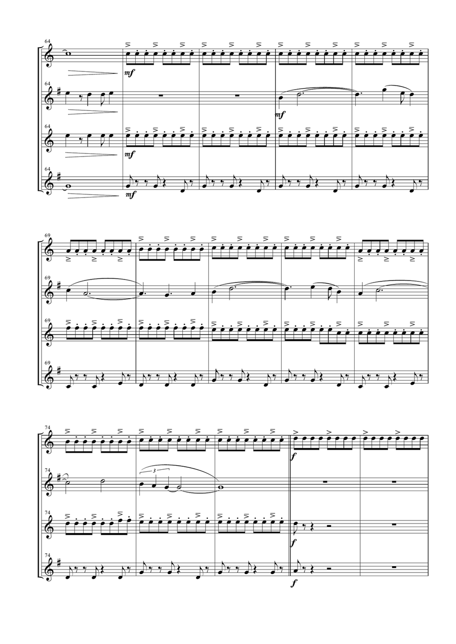 The Magnificent Seven Woodwind Quartet scores gallery preview page 5