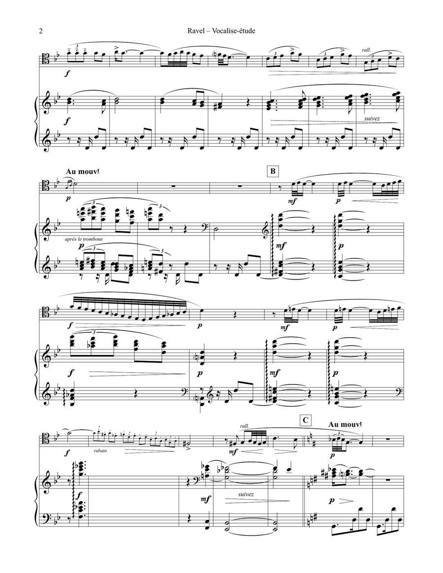Vocalise-étude for Trombone & Piano Piano scores gallery preview page 2