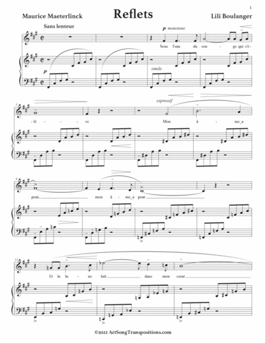 BOULANGER: COMPLETE SONGS (original keys) Voice scores gallery preview page 2