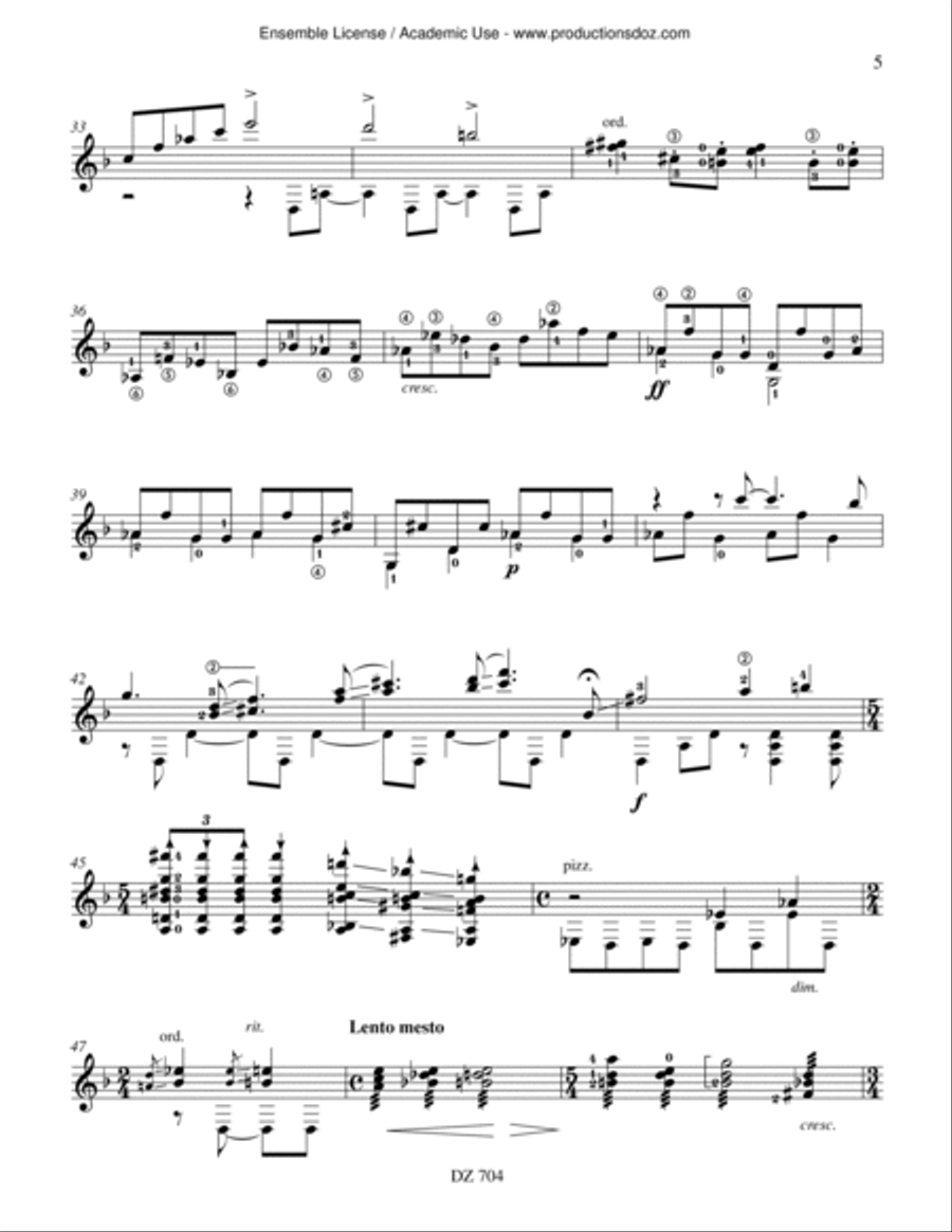 The Names of the Snow Classical Guitar scores gallery preview page 5