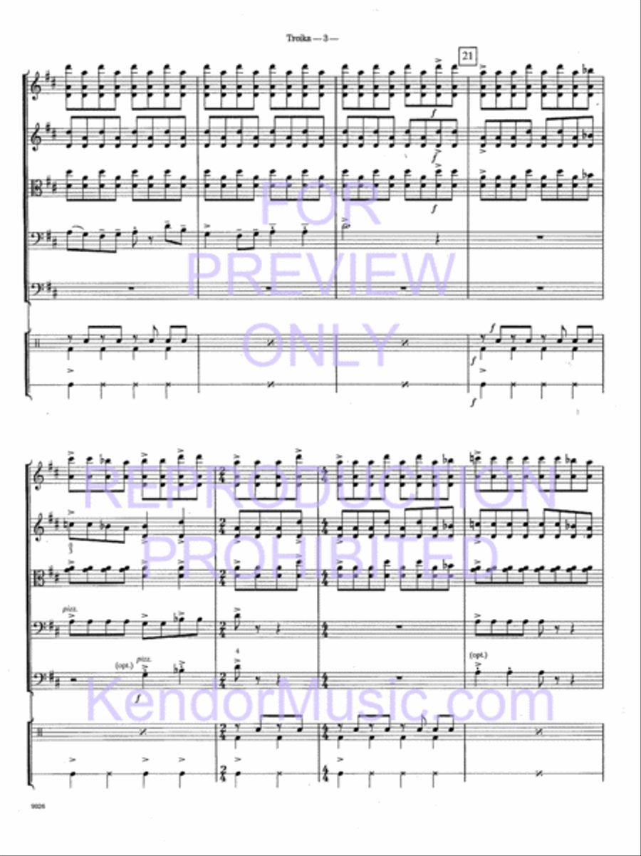 Troika (from Lt. Kije) (Full Score) String Orchestra scores gallery preview page 6