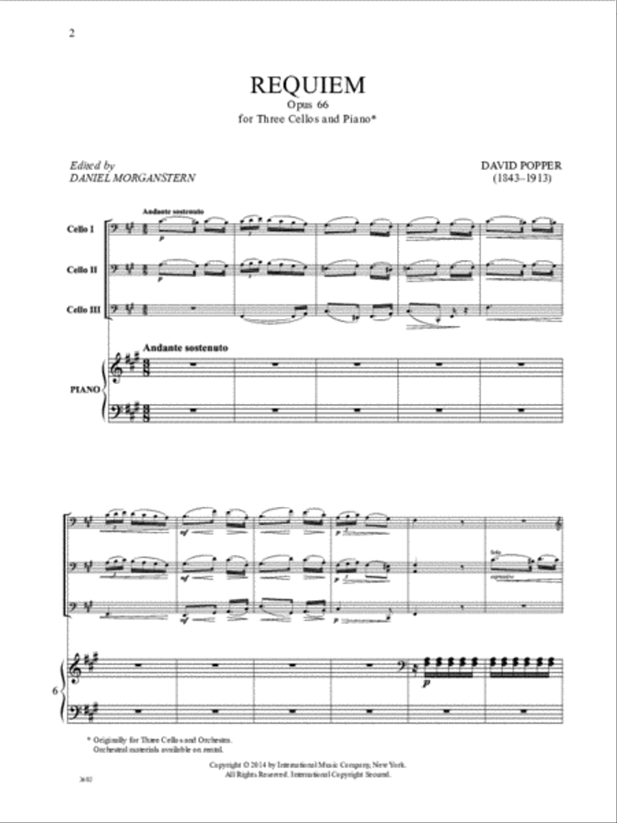 Requiem, Opus 66 Cello scores gallery preview page 2