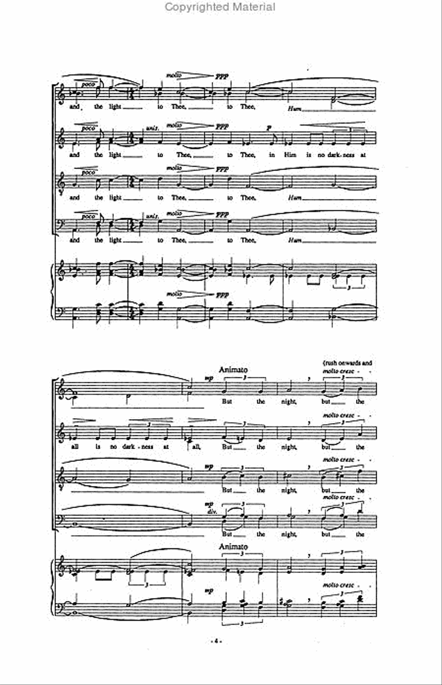 The Darkness is No Darkness for SATB Choir (Organ ad lib.) Divisi scores gallery preview page 4