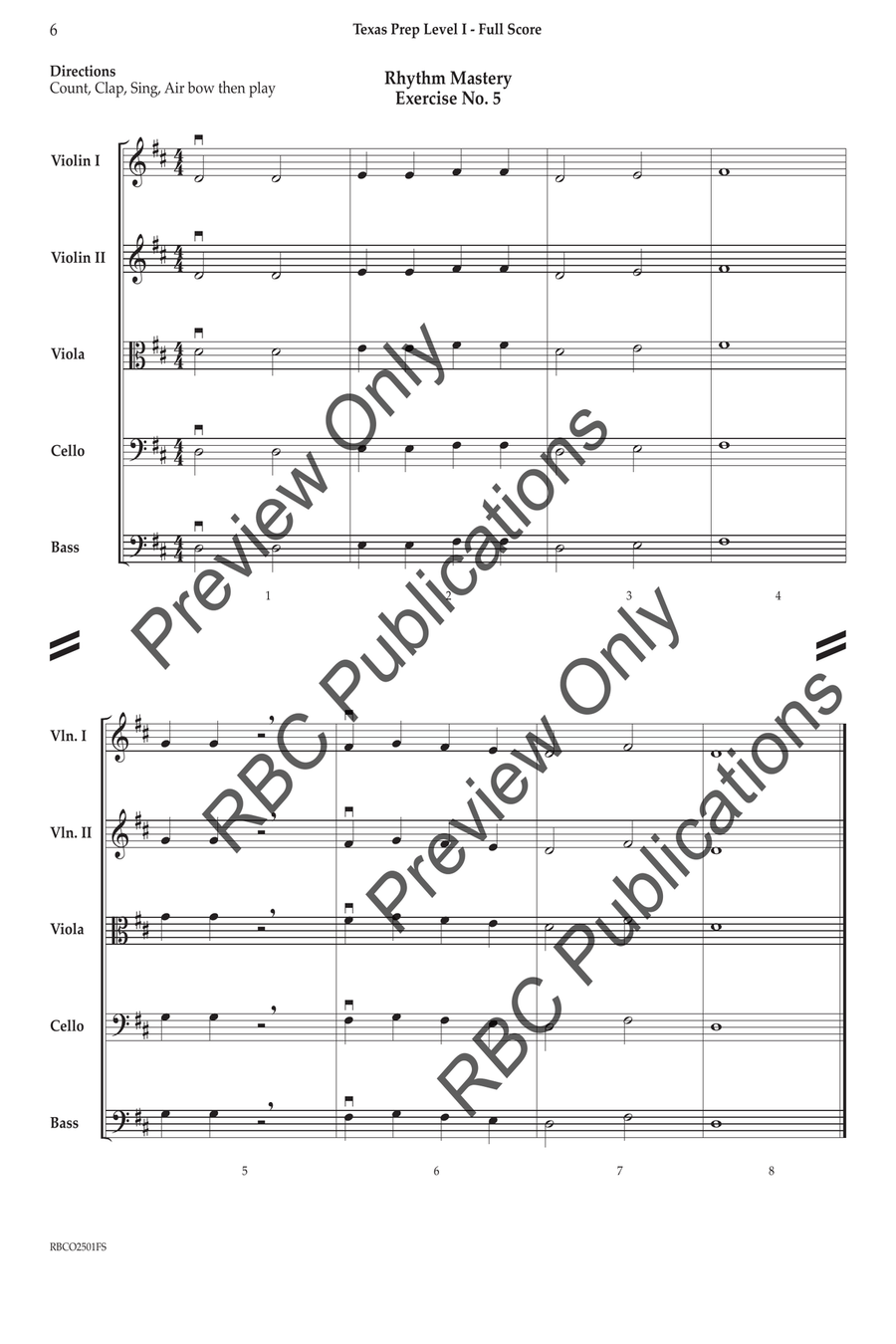 Texas Prep Level I (Score) Orchestra scores gallery preview page 5