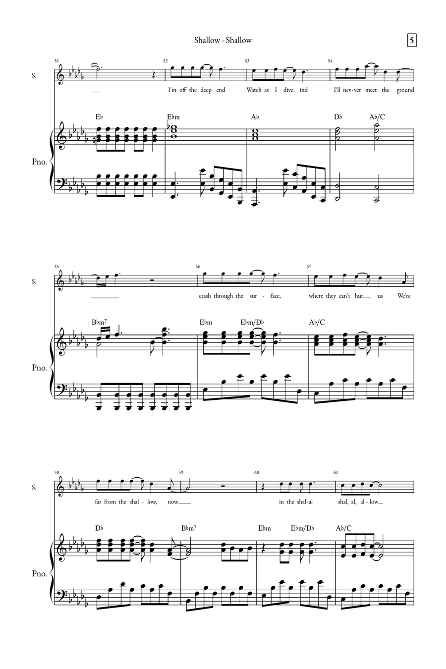 Shallow A Cappella scores gallery preview page 5