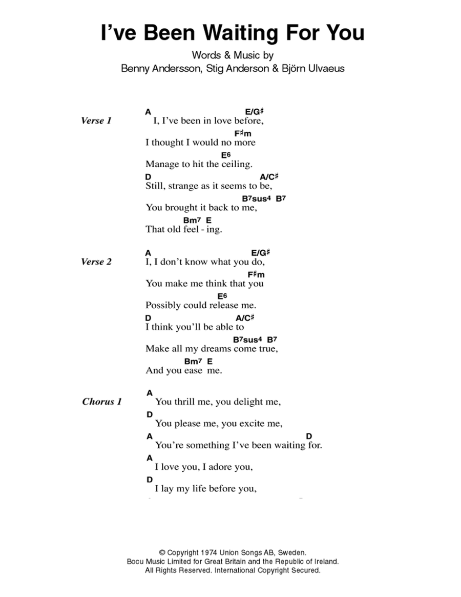 I've Been Waiting For You Acoustic Guitar scores gallery preview page 1