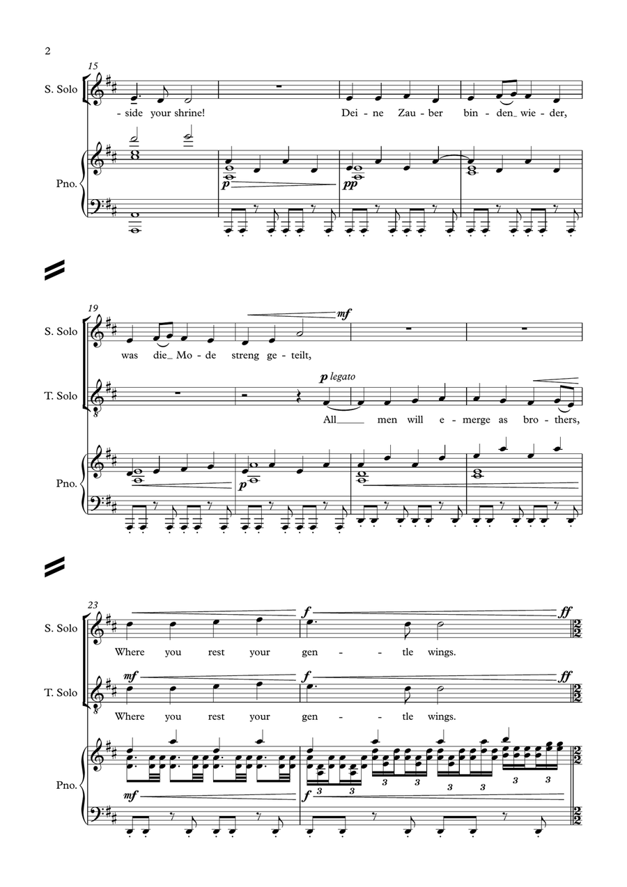 Ode To Joy (arr. Paul Mealor) 4-Part scores gallery preview page 2