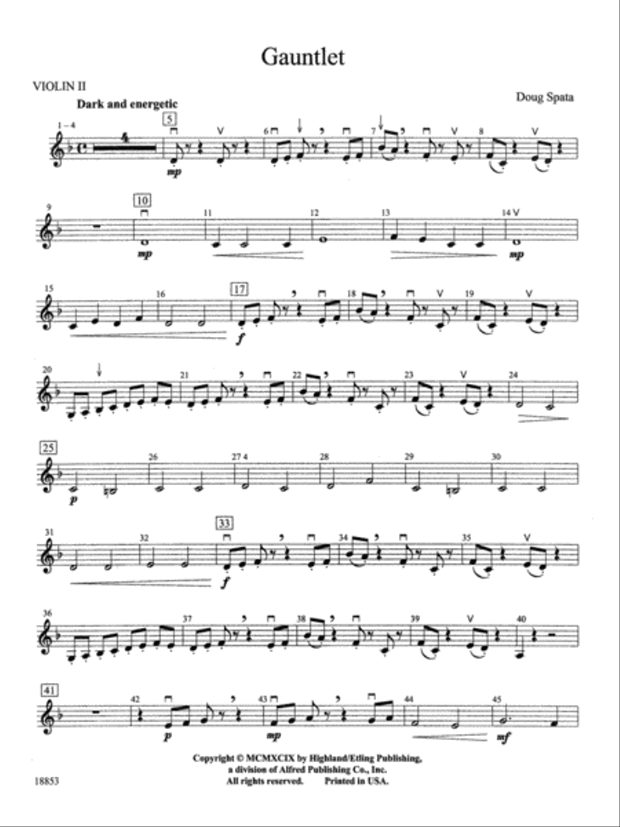 Gauntlet: 2nd Violin String Orchestra scores gallery preview page 1