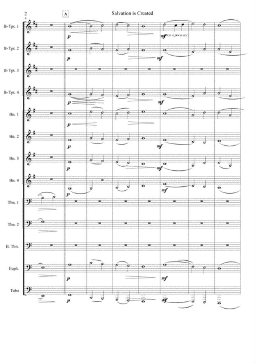 Salvation is Created Brass Ensemble scores gallery preview page 2