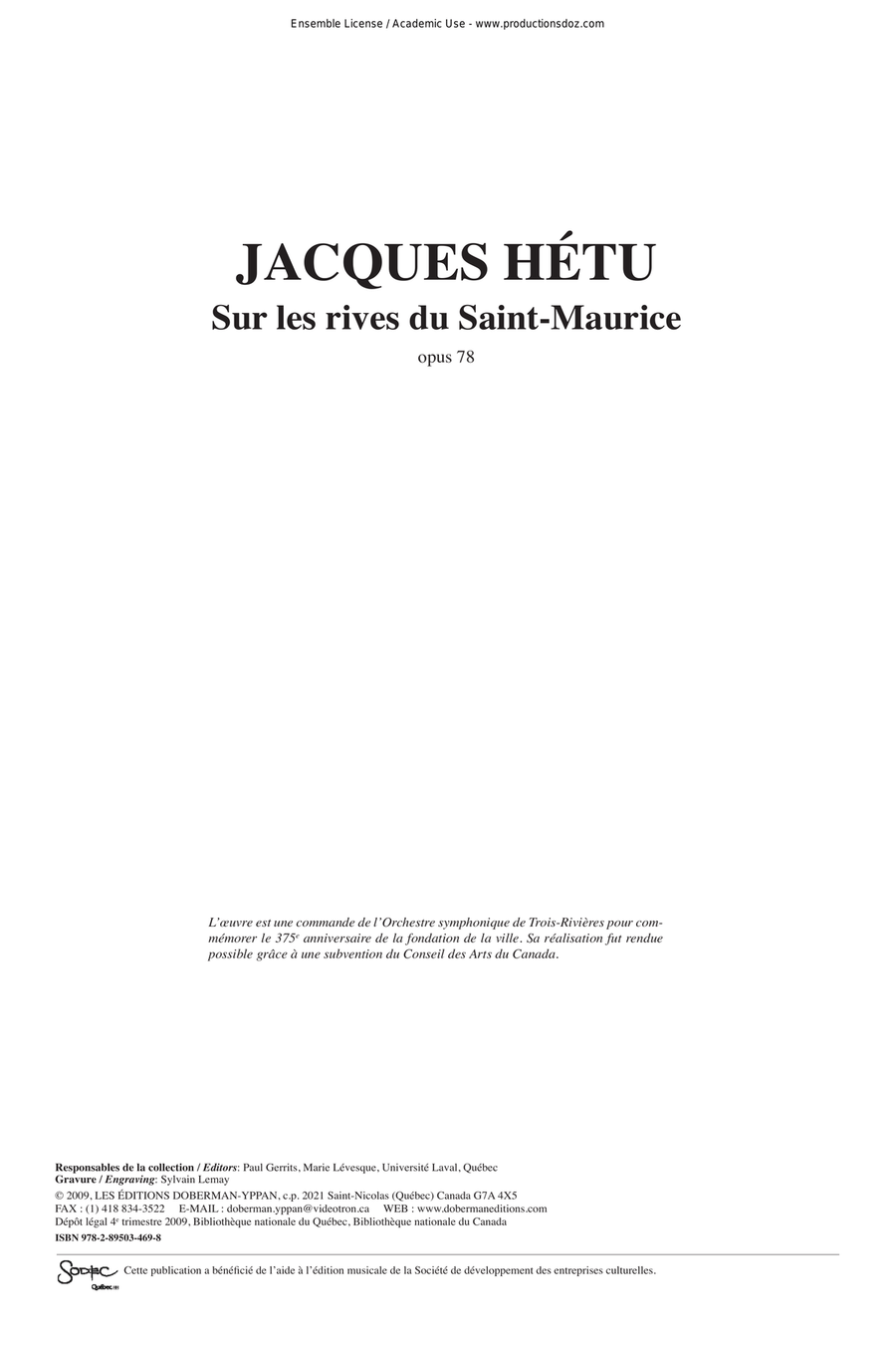 Sur les rives du Saint-Maurice, opus 78 Orchestra scores gallery preview page 1