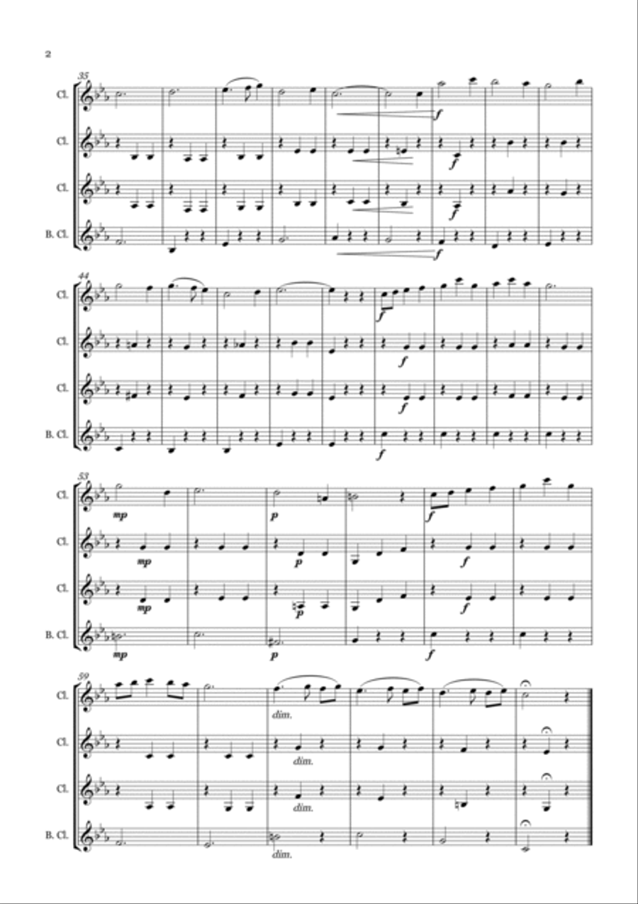 Sunny Spain Waltz for Clarinet Quartet Sunny Spain Waltz for Clarinet Quartet Clarinet Quartet scores gallery preview page 2