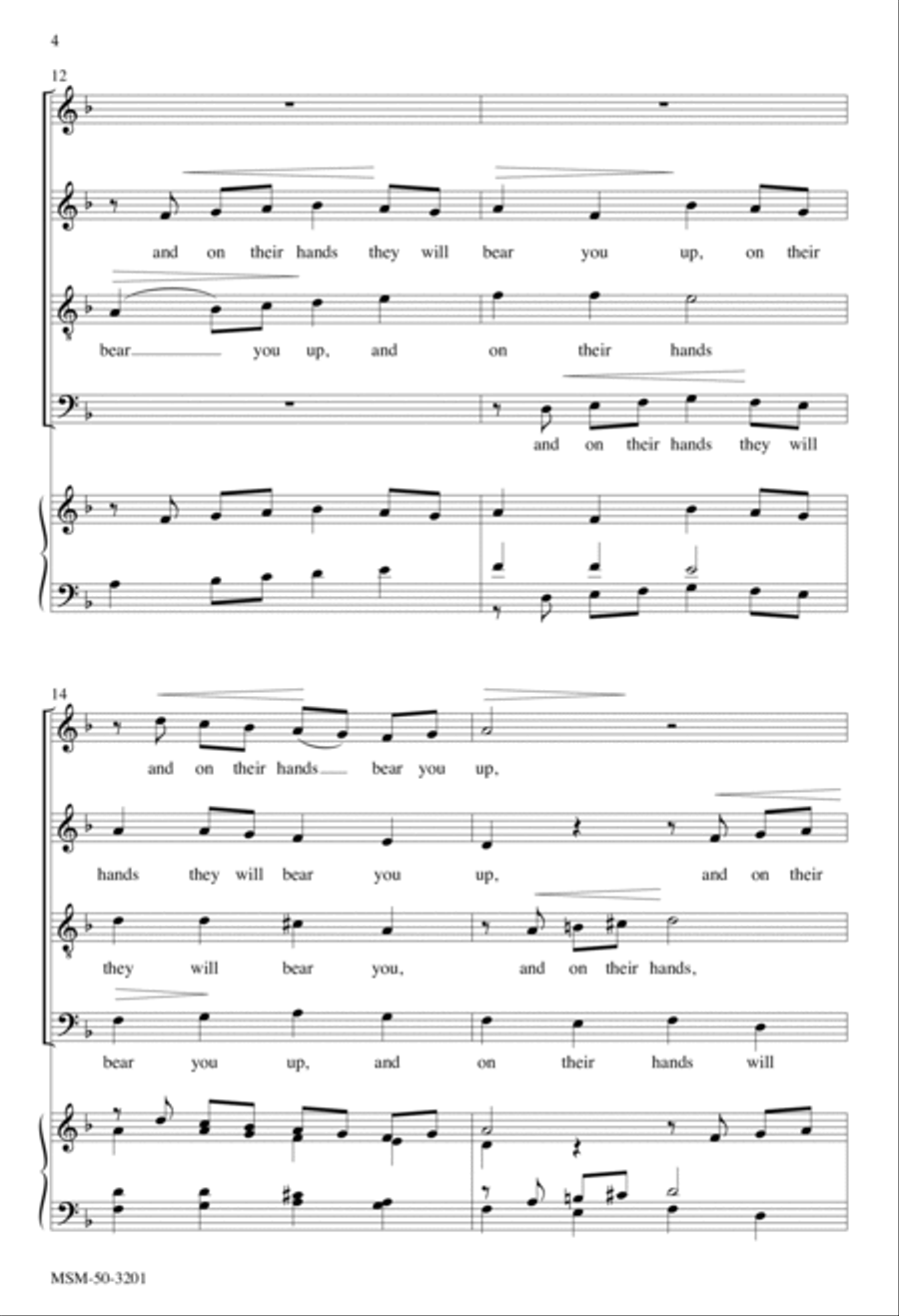 God Will Give the Angels Charge of You 4-Part scores gallery preview page 4