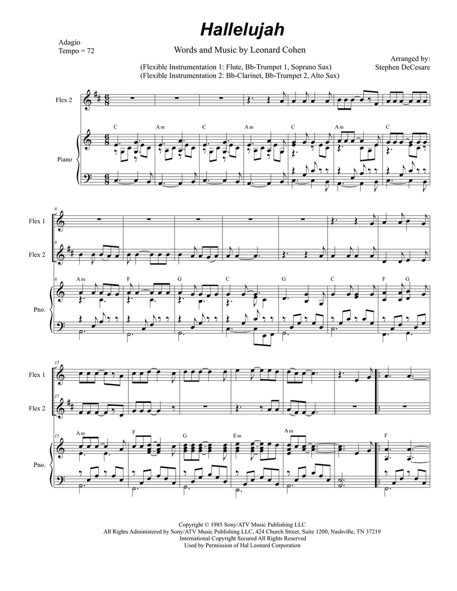 Hallelujah Large Ensemble scores gallery preview page 1