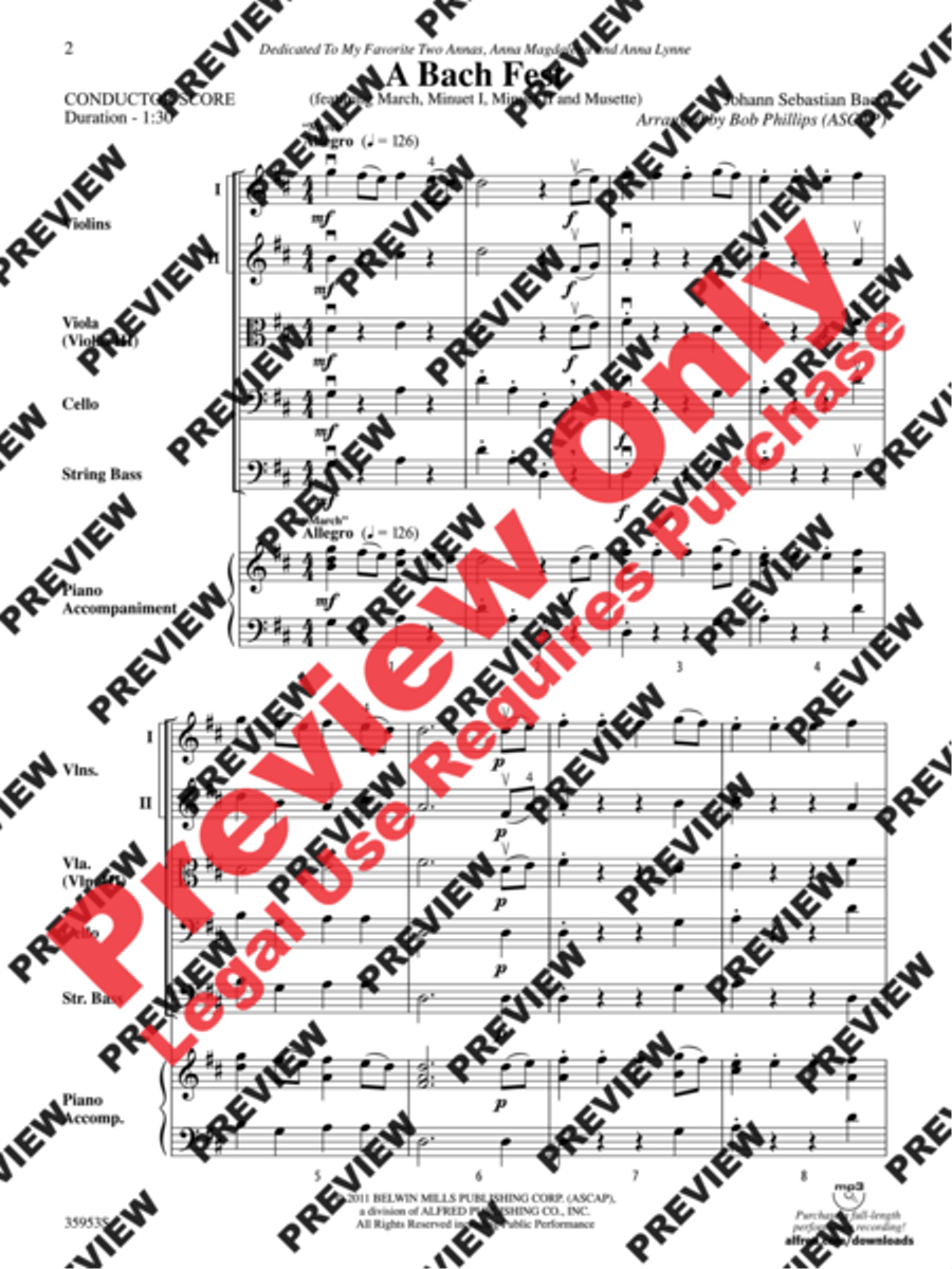 A Bach Fest String Orchestra scores gallery preview page 3