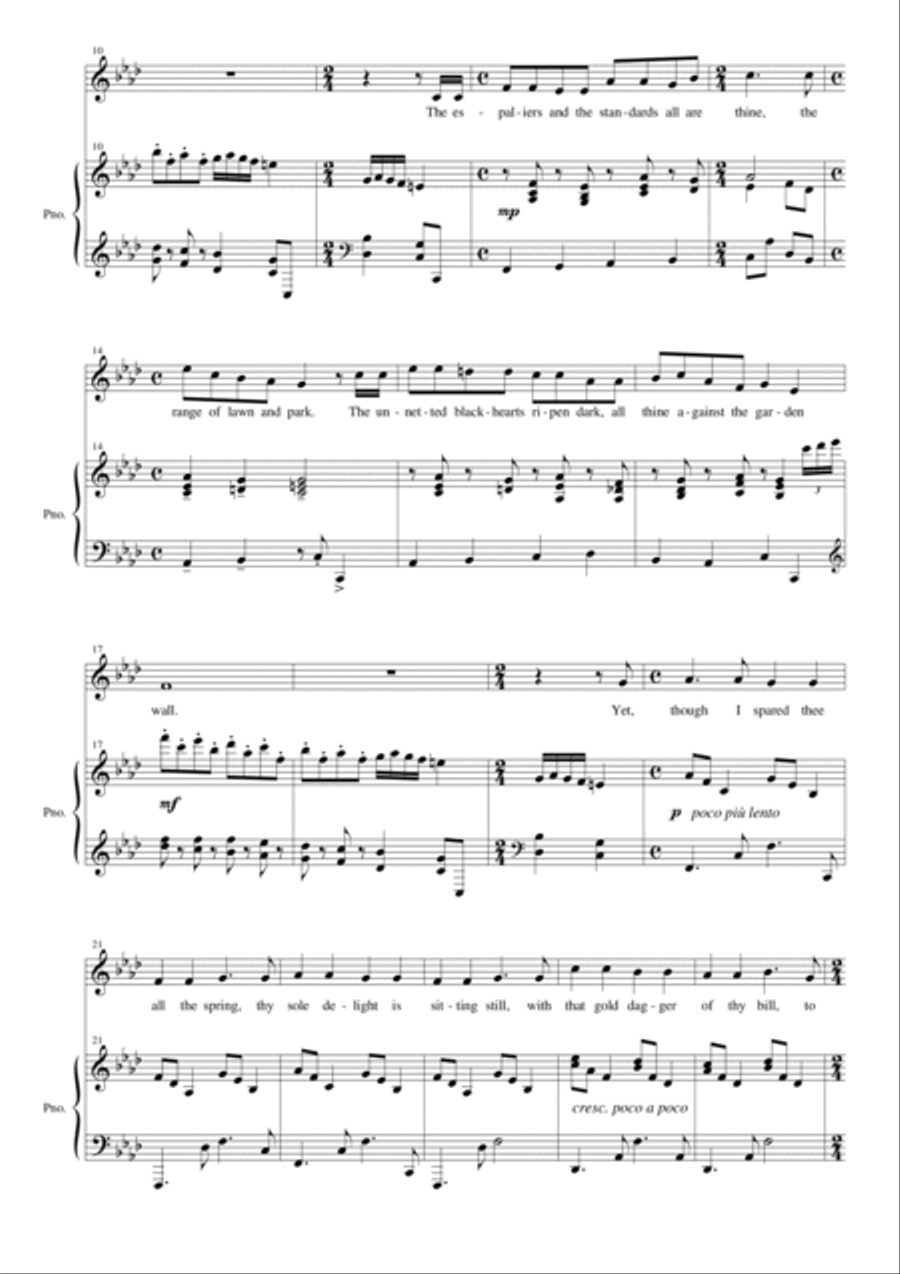 Under the Silver Moon: Four songs and a duet, with words by Tennyson Soprano Voice scores gallery preview page 4
