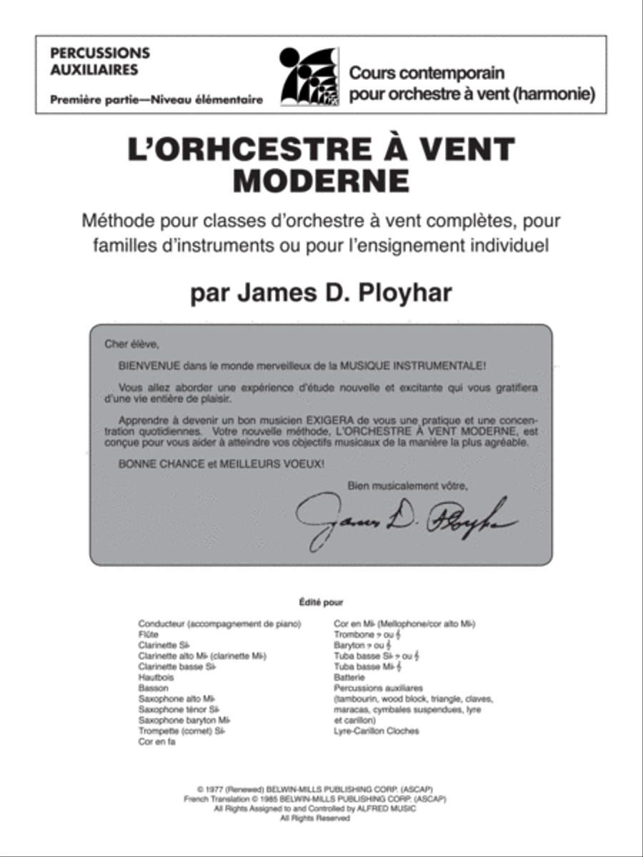 Band Today [L'Orchestre AEUR Vent Moderne], Part 1 Concert Band Methods scores gallery preview page 2