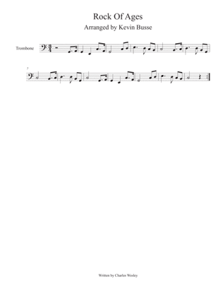 Rock Of Ages (Easy key of C) - Trombone