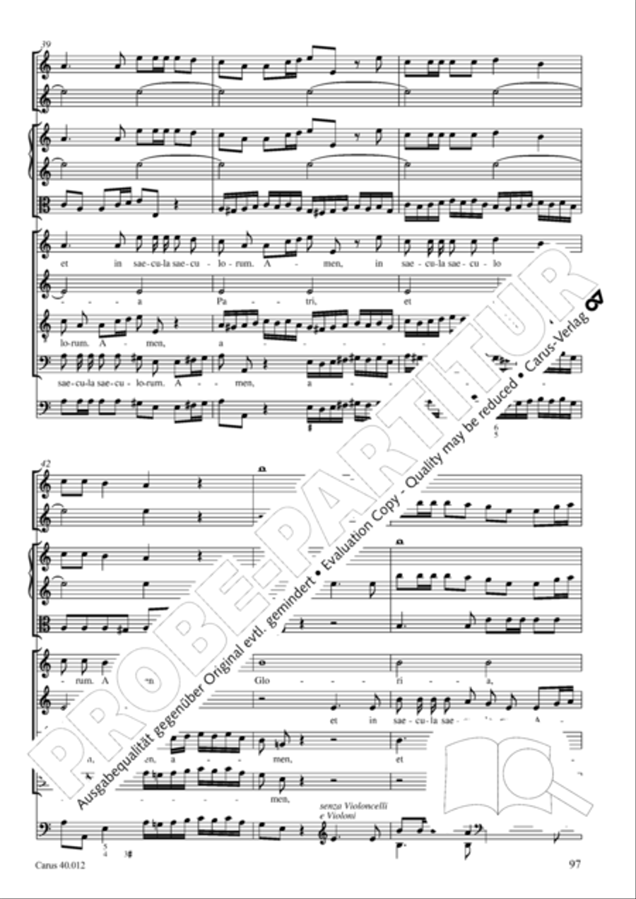 Beatus vir (How blest is he) Psalm 111 4-Part scores gallery preview page 98