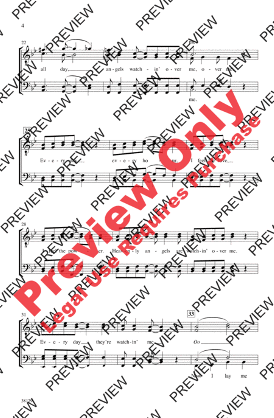 Watchin' Over Me Men's Choir scores gallery preview page 4