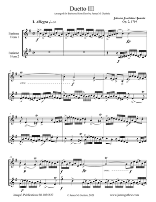 Quantz: Duetto Op. 2 No. 3 for Baritone Horn Duo